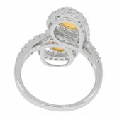 Sterling Silver Semi Mount Ring Setting PE 7X5mm White Topaz Solid - Syzjewelry
